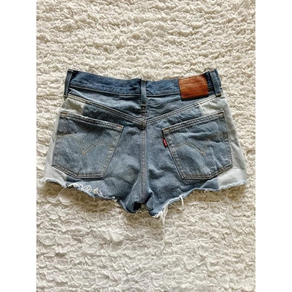 Levis 501 Shorts 27 Patchwork Button Fly Retro 80's 90's Festival
